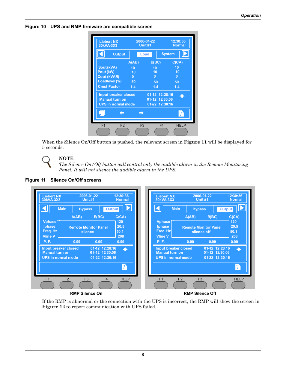 Figure 11 silence on/off screens | Emerson Liebert Remote Monitoring Panel User Manual | Page 13 / 28