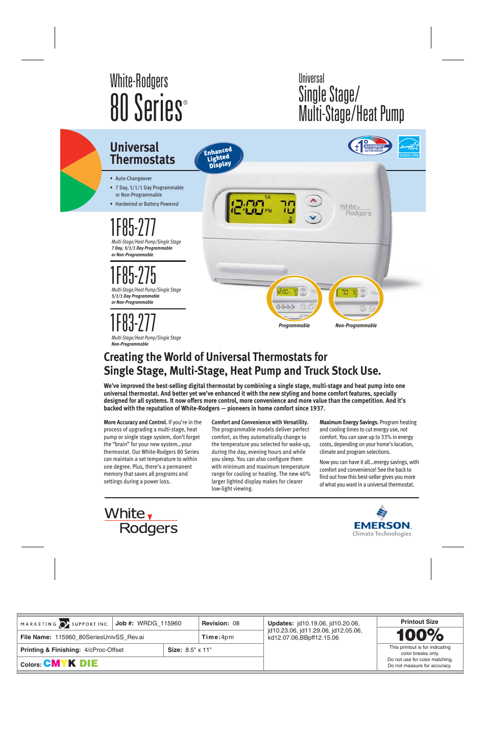 Emerson 80 Series User Manual | 2 pages
