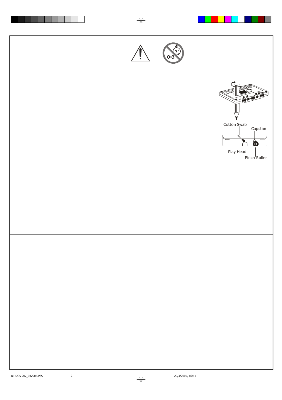 Warning | Emerson Radio DTE207 User Manual | Page 2 / 2