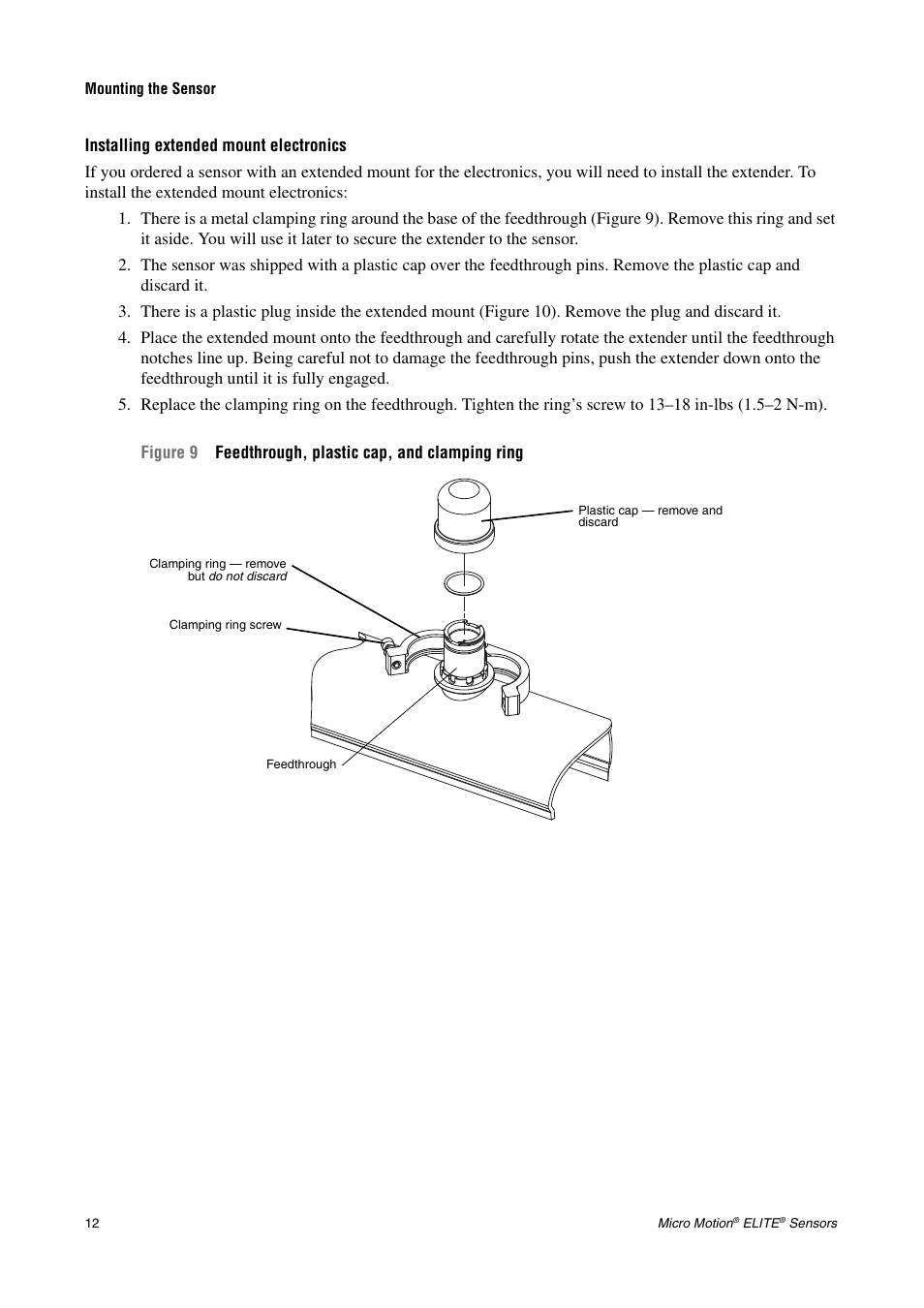 Installing extended mount electronics | Emerson CMF200A User Manual | Page 14 / 26