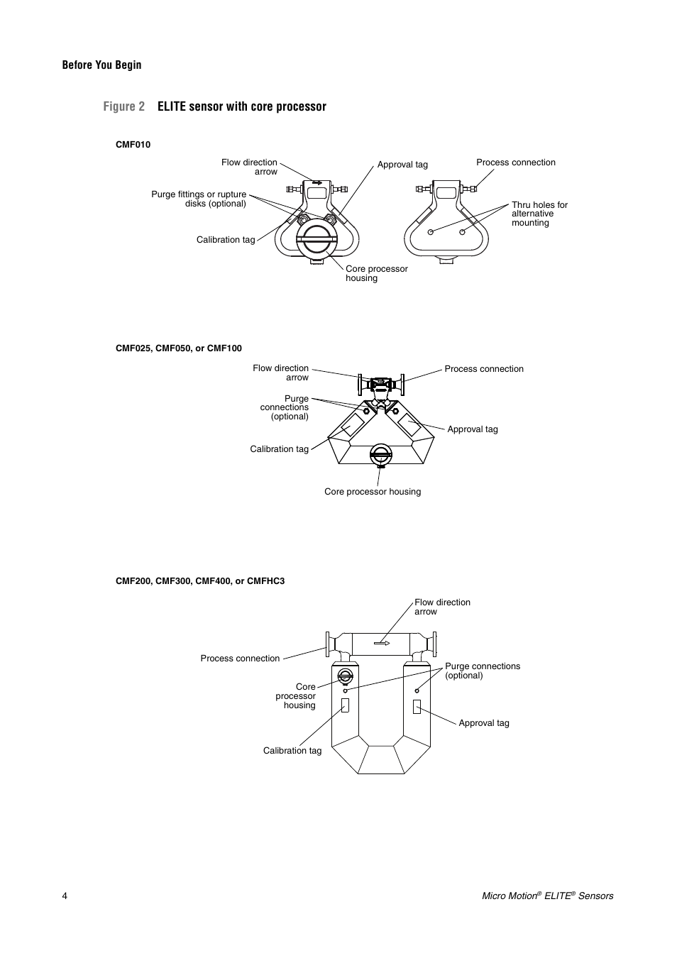 St (see figure 2), Figure 2 elite sensor with core processor | Emerson CMF200A User Manual | Page 6 / 26