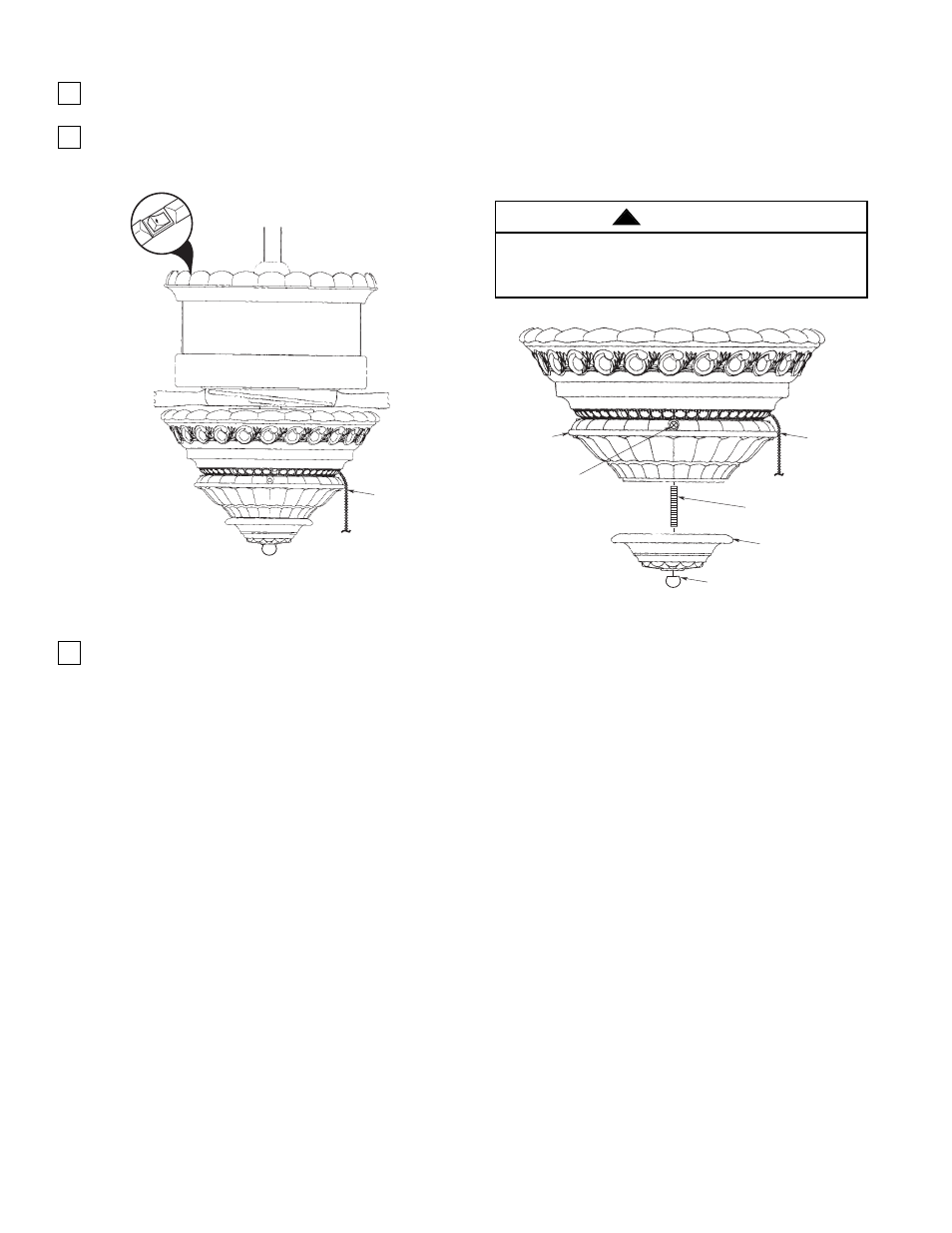 Using your ceiling fan, Attaching light kit, Warning | Emerson CORNERSTONE CF1AB01 User Manual | Page 8 / 12