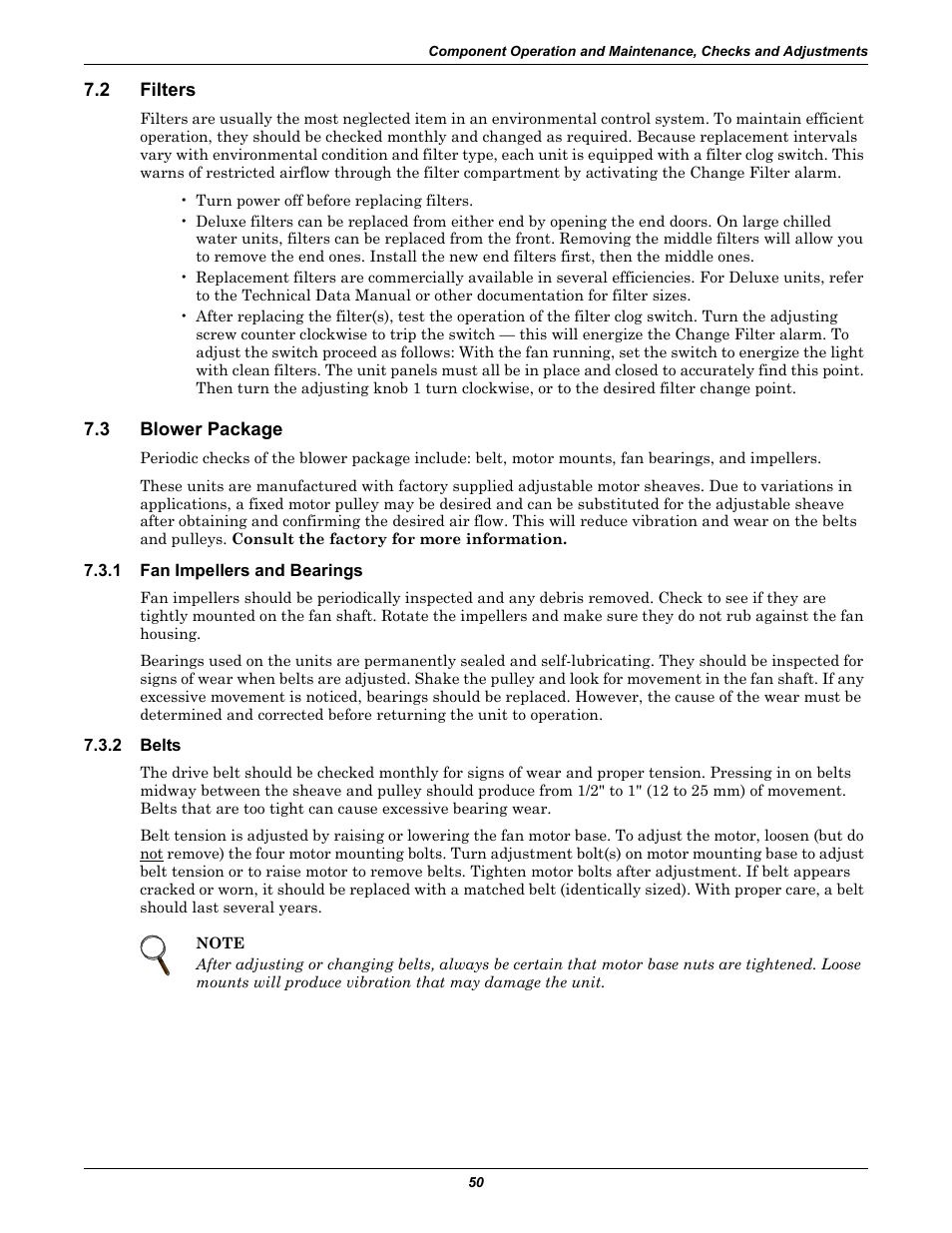 2 filters, 3 blower package, 1 fan impellers and bearings | 2 belts, Filters, Blower package, Fan impellers and bearings, Belts | Emerson Liebert Deluxe System/3 DH User Manual | Page 58 / 80