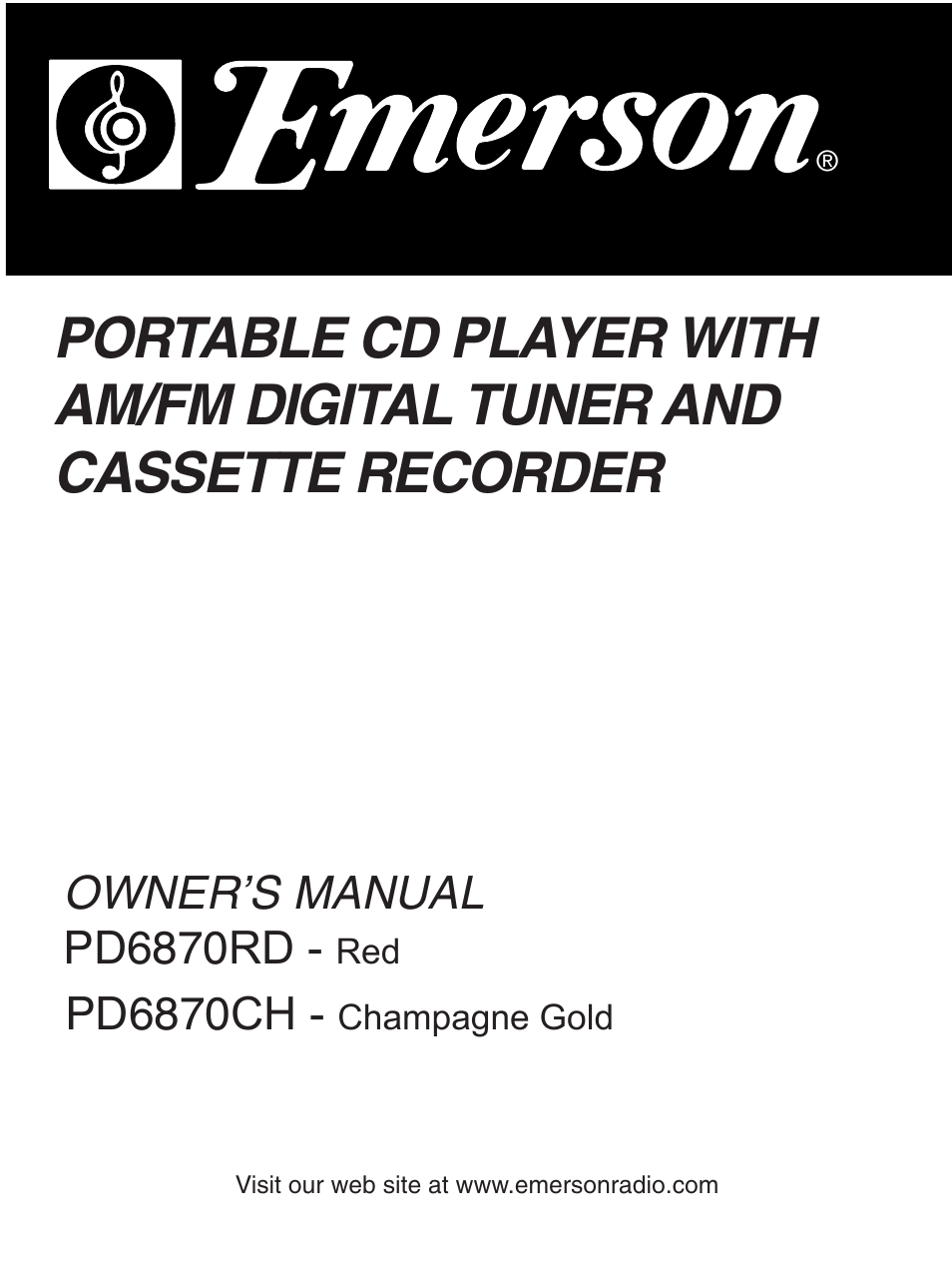 Emerson PD6870CH User Manual | 20 pages