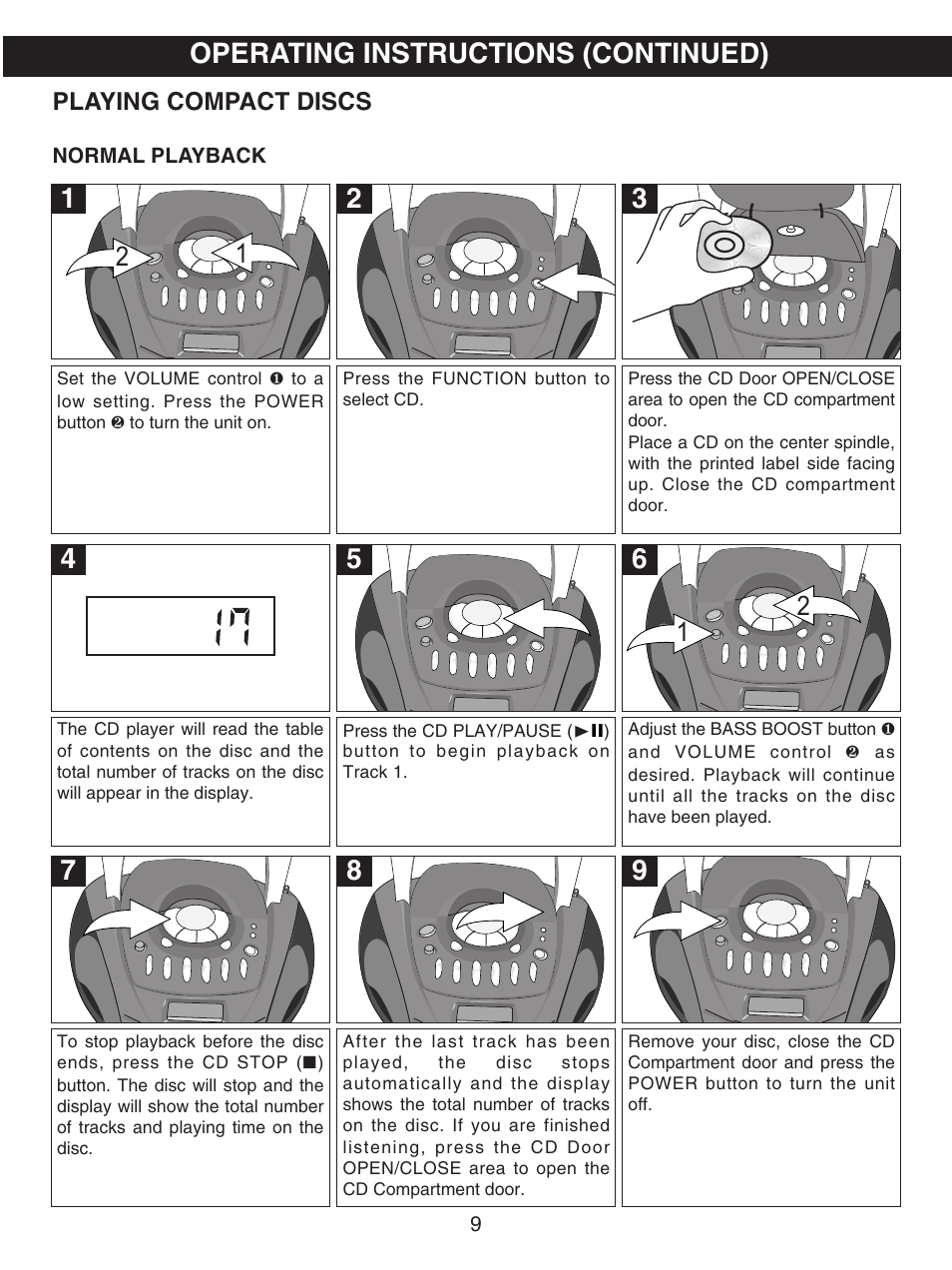 Operating instructions (continued) | Emerson PD6870CH User Manual | Page 10 / 20