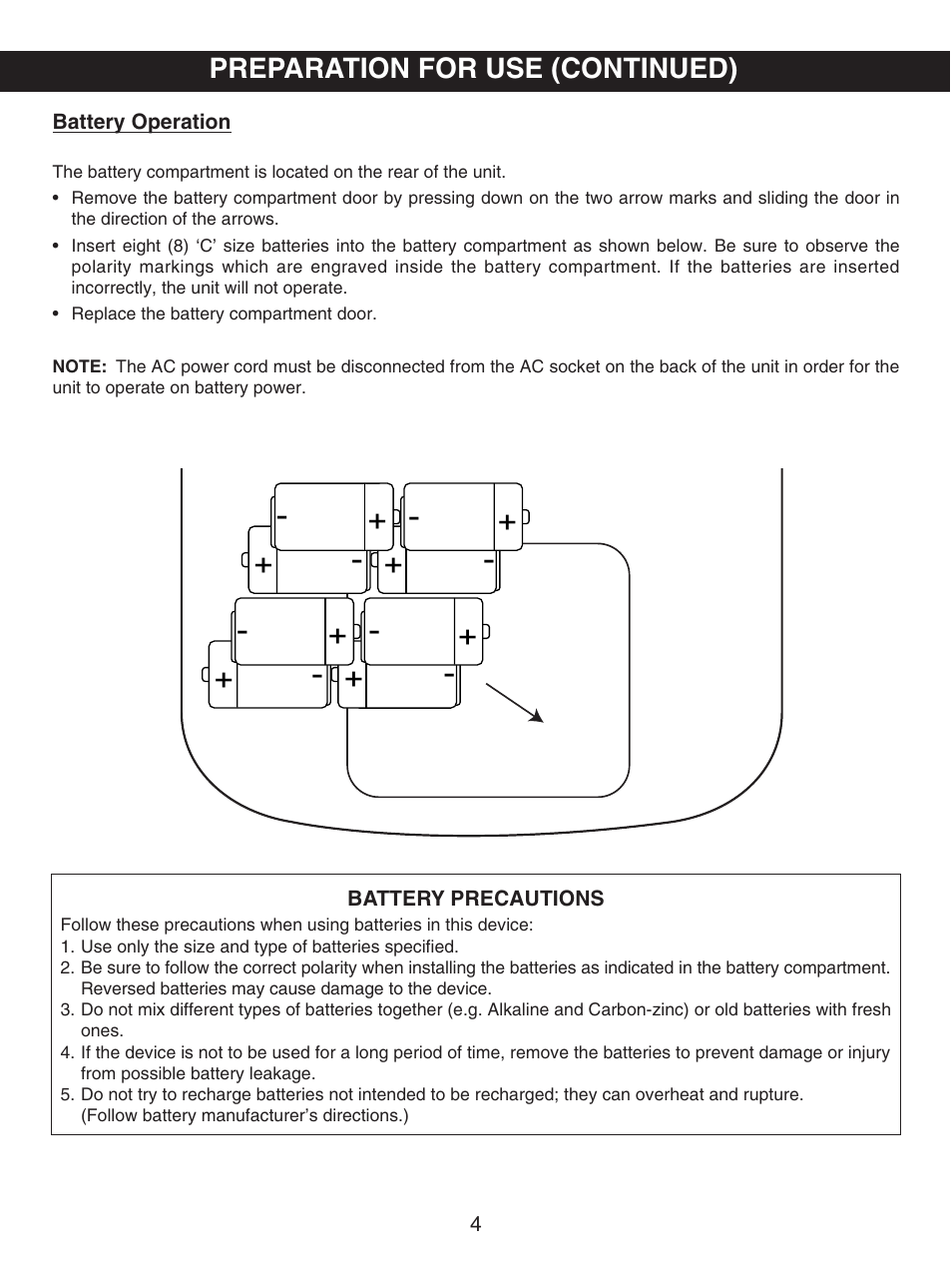 Preparation for use (continued) | Emerson PD6870CH User Manual | Page 5 / 20