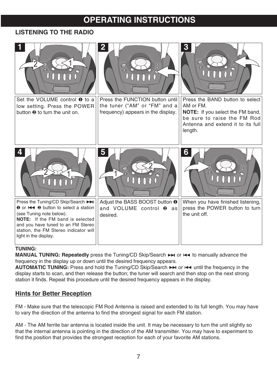 Operating instructions | Emerson PD6870CH User Manual | Page 8 / 20