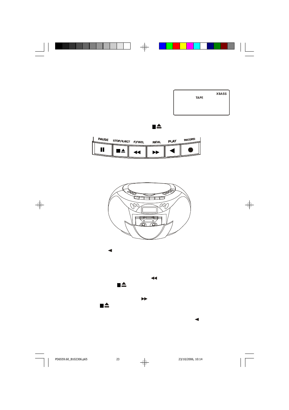 Playing cassette tapes | Emerson Radio PD6559 User Manual | Page 24 / 35