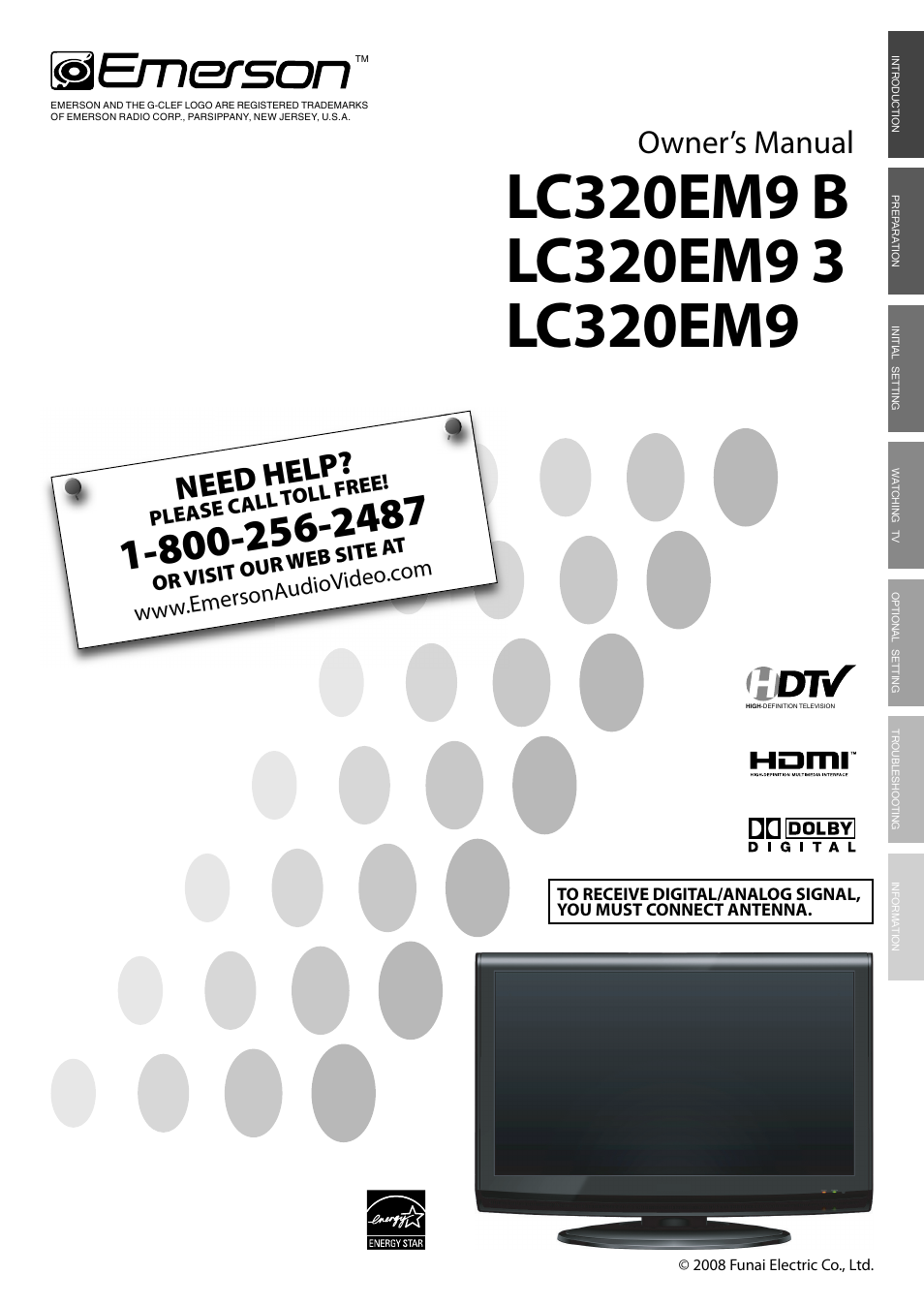 Emerson LC320EM9 B User Manual | 72 pages