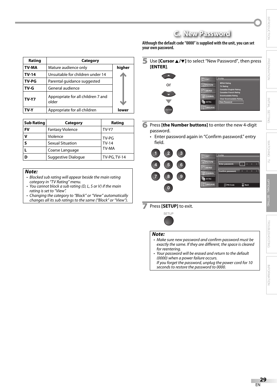 C. new password | Emerson LC320EM9 B User Manual | Page 29 / 72