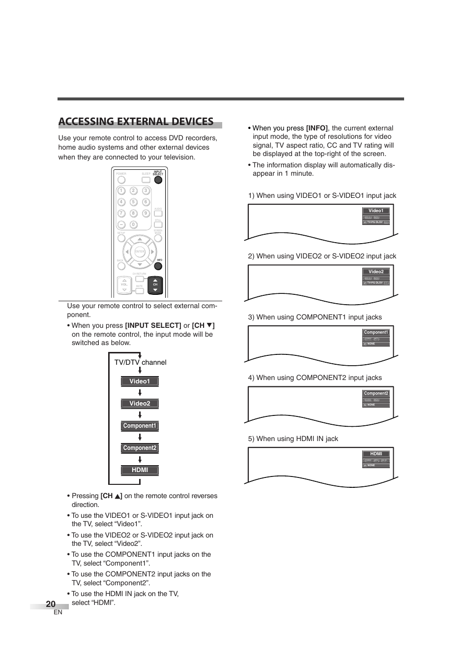 Accessing external devices | Emerson EWL3706 User Manual | Page 20 / 36
