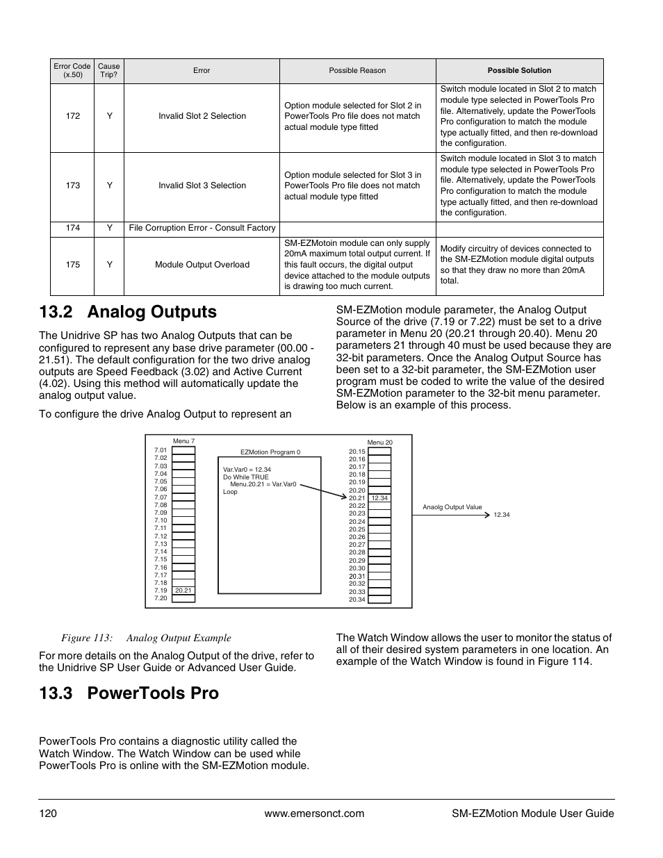2 analog outputs, 3 powertools pro, 1 watch window | 2 analog outputs 13.3 powertools pro | Emerson P/N 400361-00 User Manual | Page 134 / 152