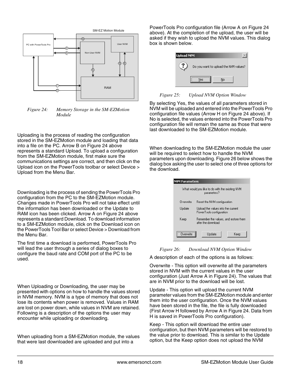 1 uploading, 2 downloading, Options for uploading and downloading | Emerson P/N 400361-00 User Manual | Page 32 / 152