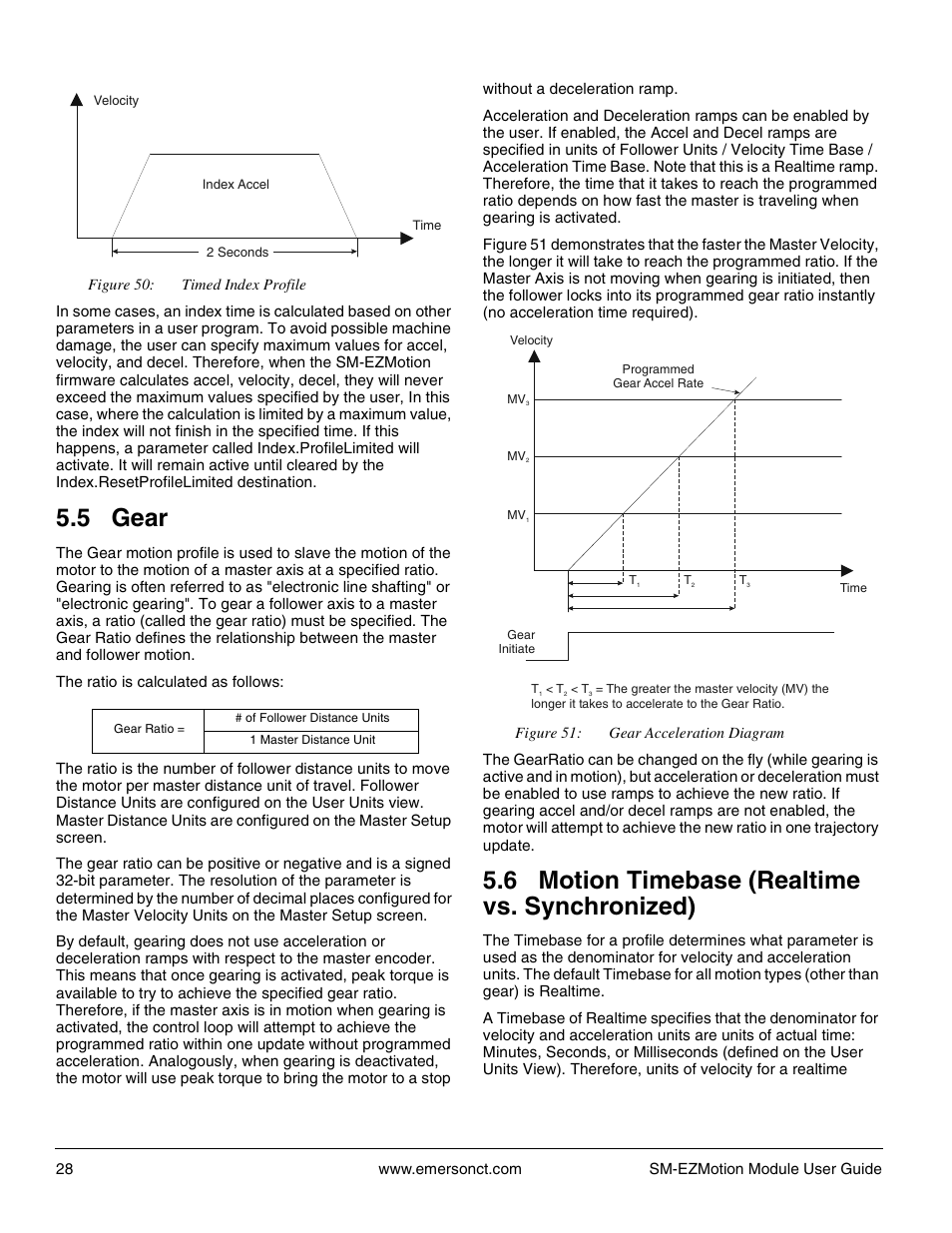5 gear, 6 motion timebase (realtime vs. synchronized) | Emerson P/N 400361-00 User Manual | Page 42 / 152