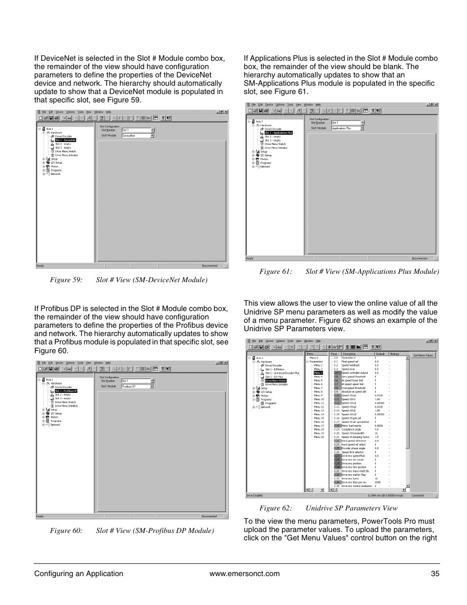 3 unidrive sp parameters view | Emerson P/N 400361-00 User Manual | Page 49 / 152