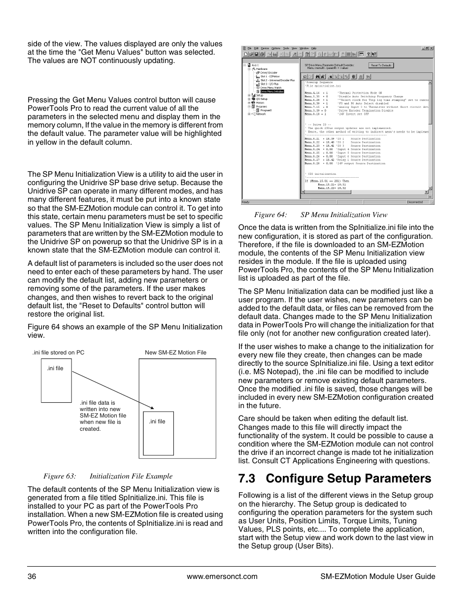4 sp menu initialization view, 3 configure setup parameters | Emerson P/N 400361-00 User Manual | Page 50 / 152