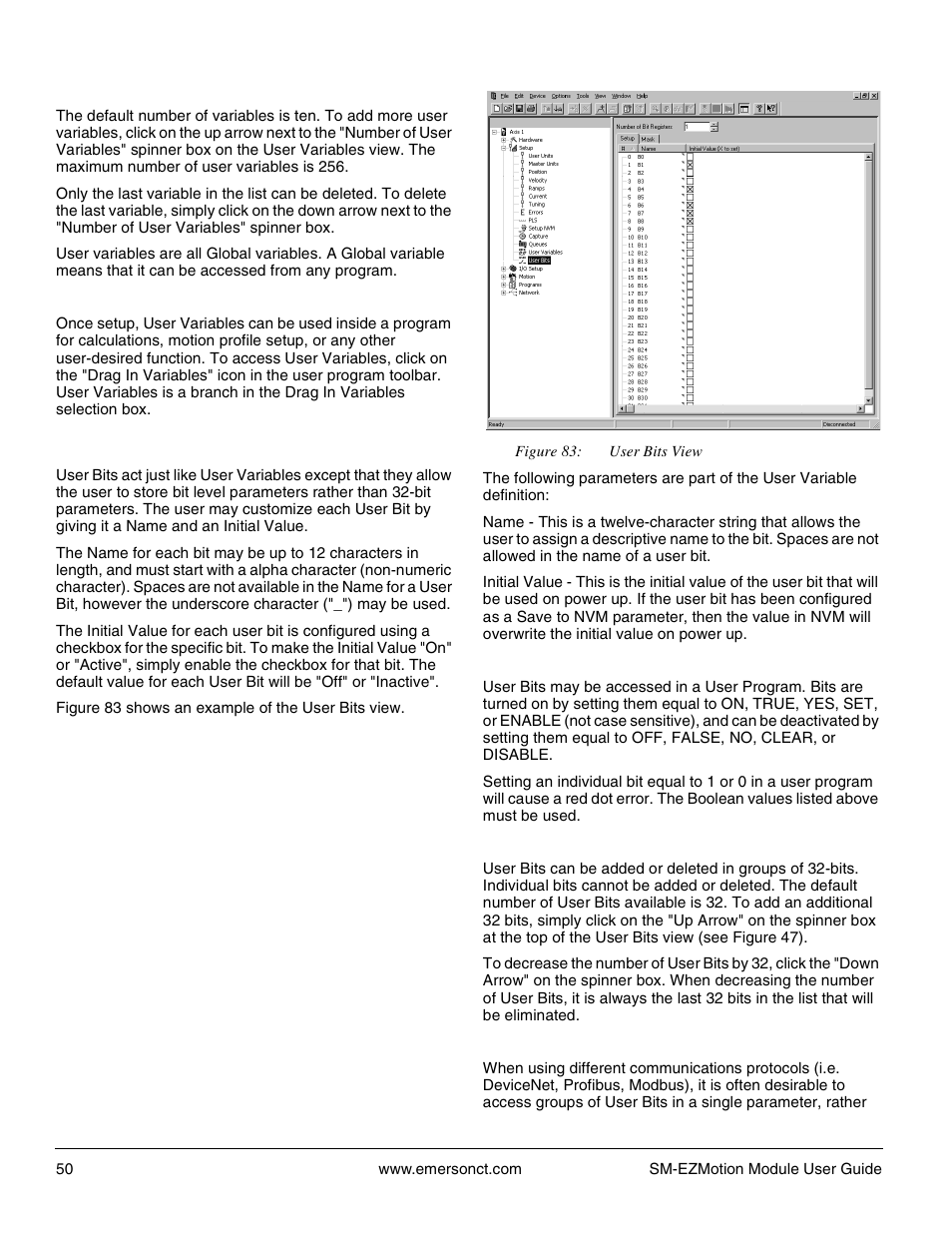 15 user bits view | Emerson P/N 400361-00 User Manual | Page 64 / 152