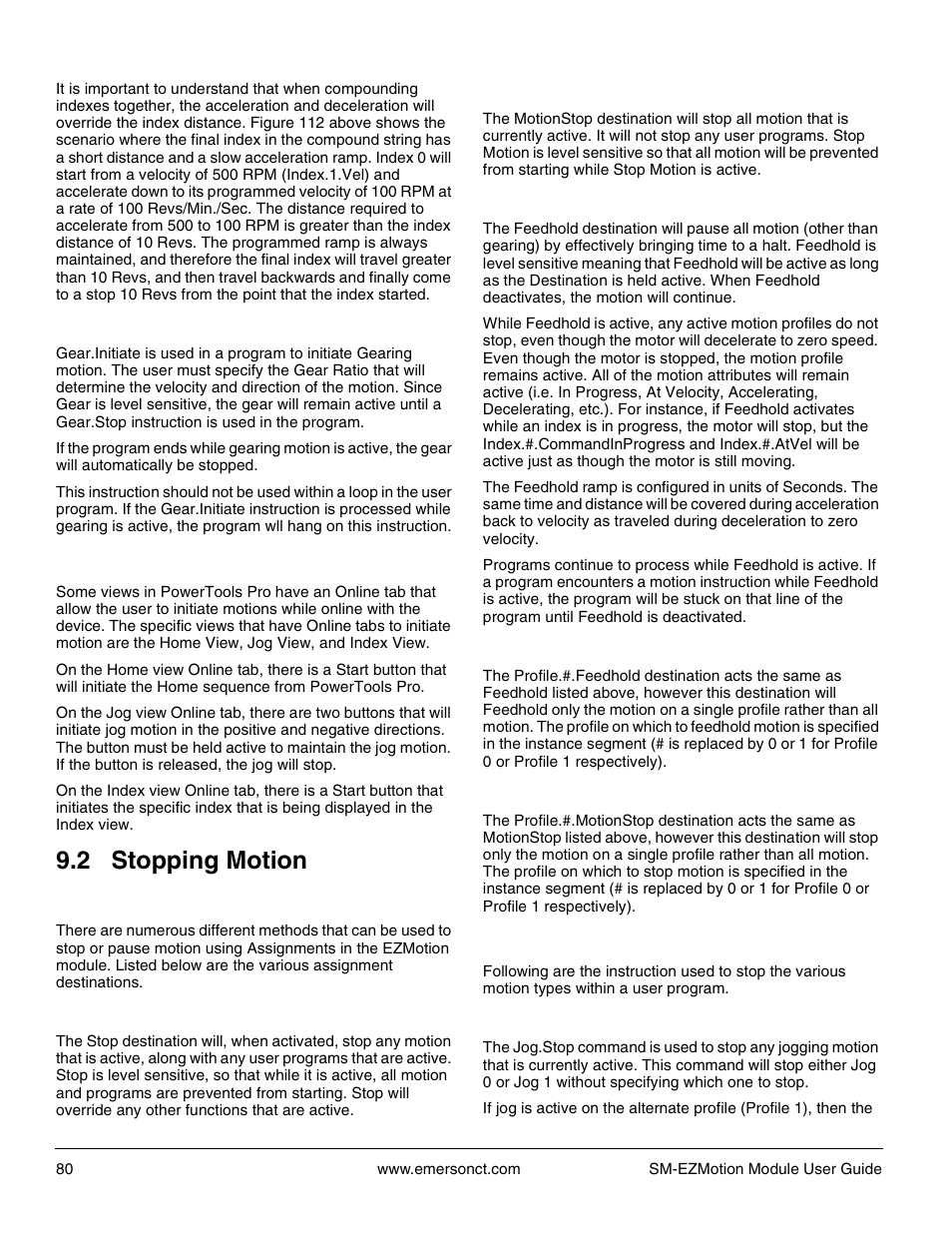 3 from powertools pro, 2 stopping motion, 1 from assignments | 2 from programs, 1 from assignments 9.2.2 from programs | Emerson P/N 400361-00 User Manual | Page 94 / 152