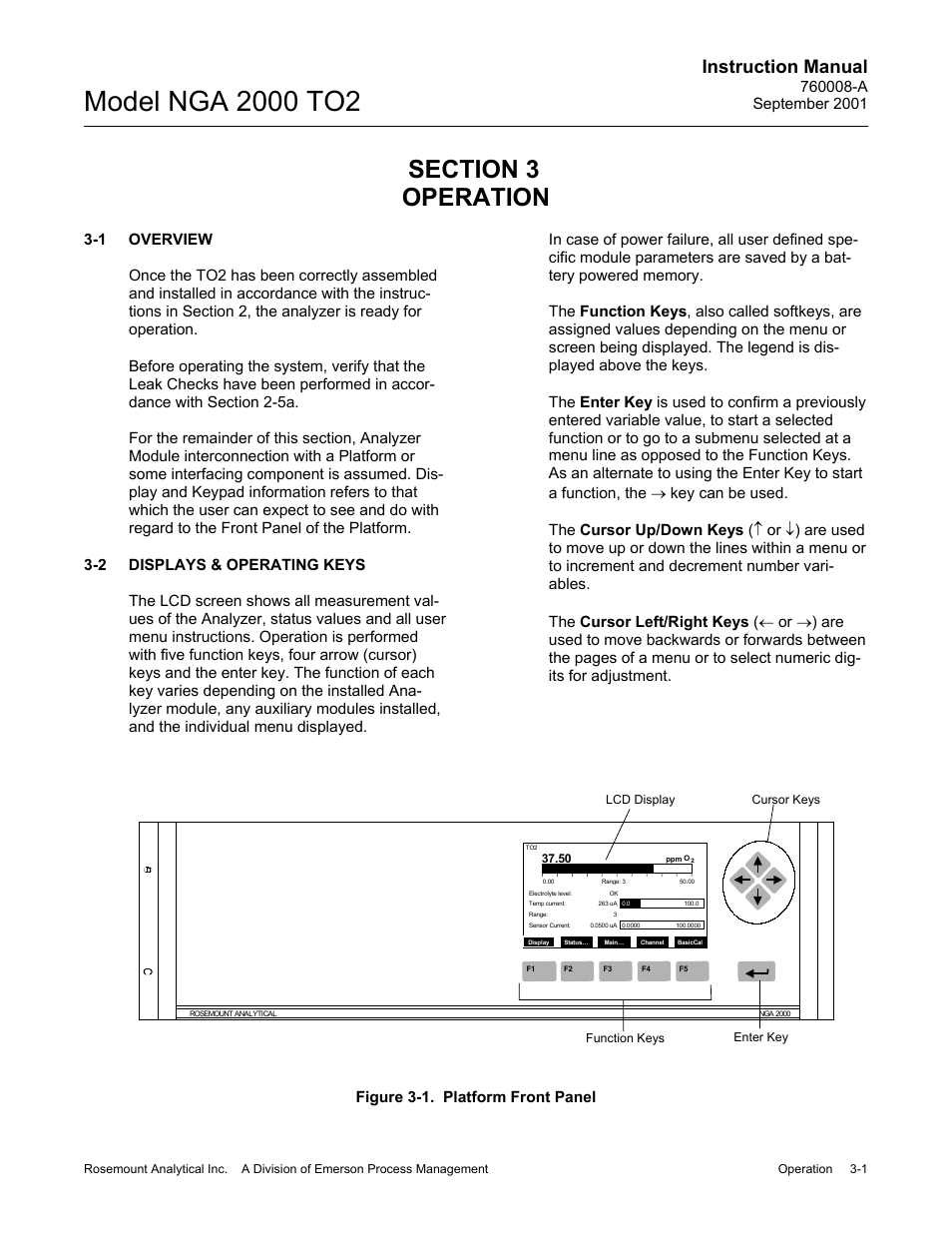 0. operation, 1. overview, 2. displays & operating keys | Instruction manual | Emerson NGA 2000 TO2 User Manual | Page 25 / 78