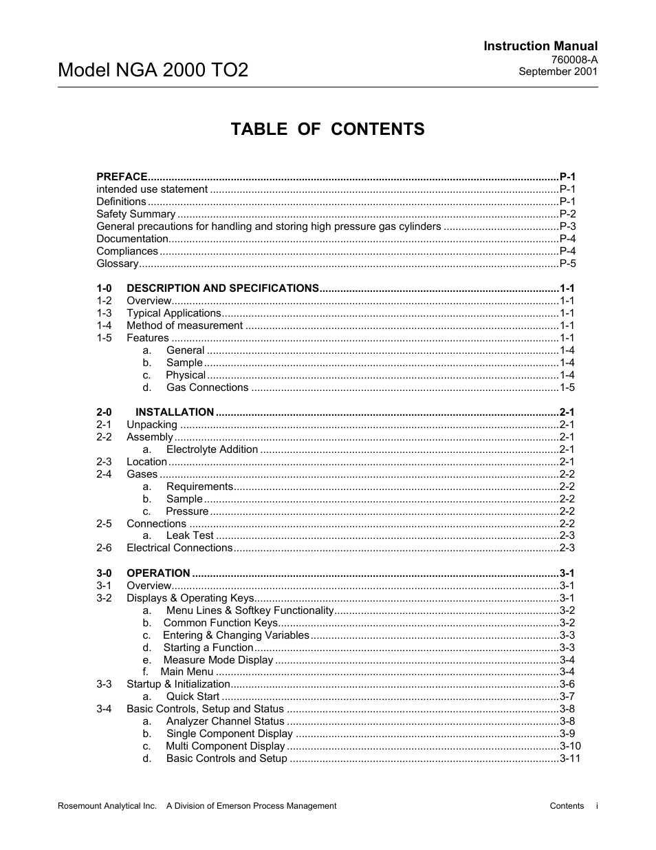 Emerson NGA 2000 TO2 User Manual | Page 3 / 78