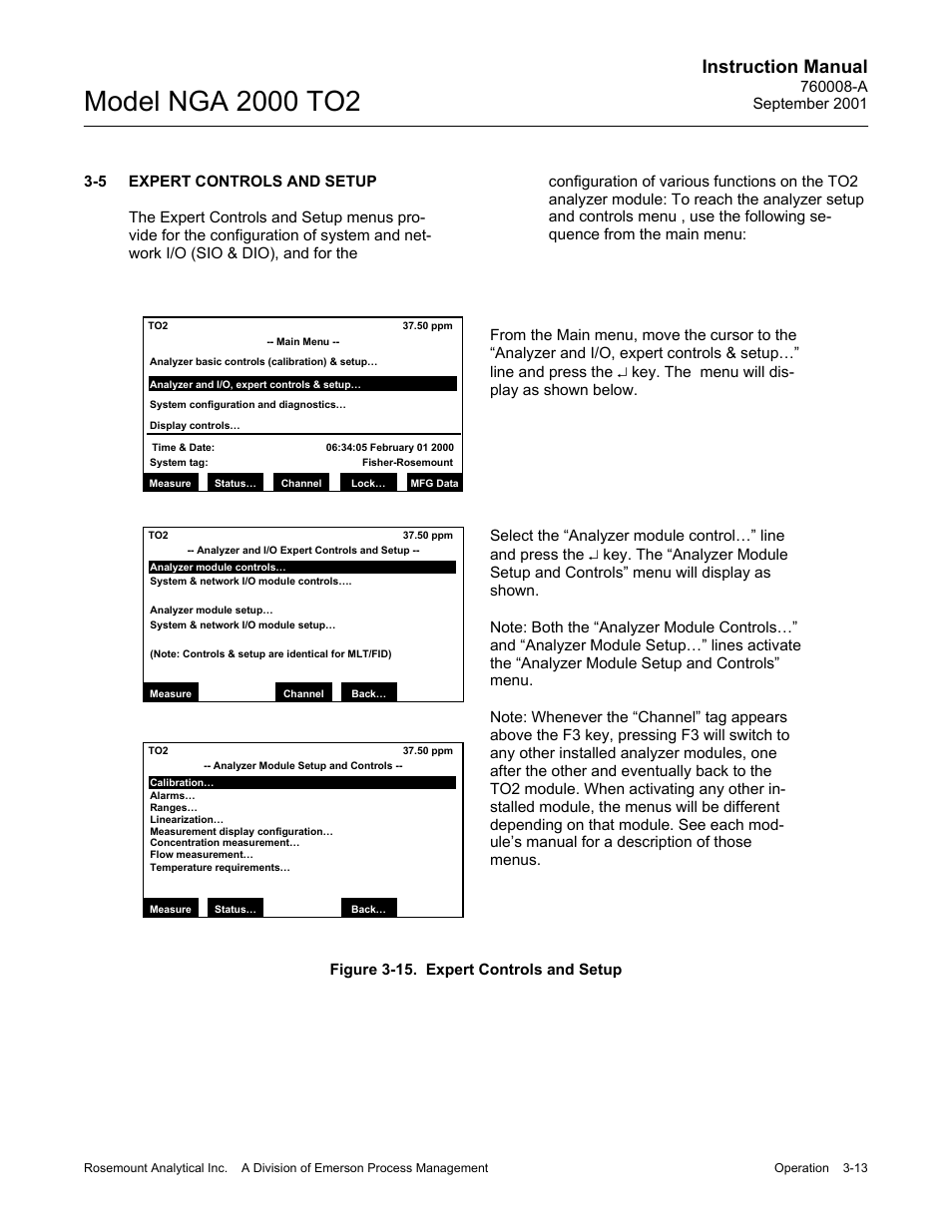 5. expert controls and setup, Instruction manual | Emerson NGA 2000 TO2 User Manual | Page 37 / 78