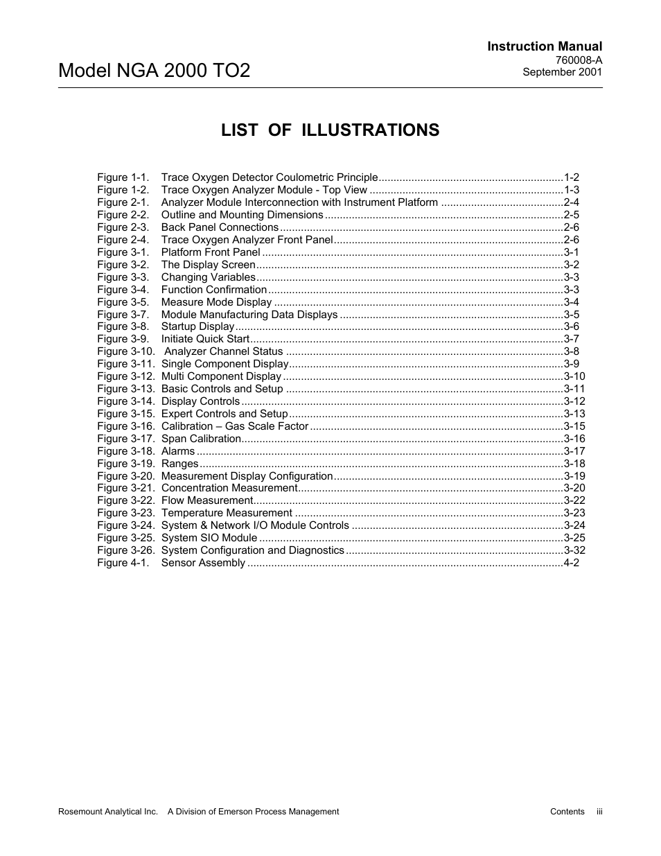 List of illustrations | Emerson NGA 2000 TO2 User Manual | Page 5 / 78
