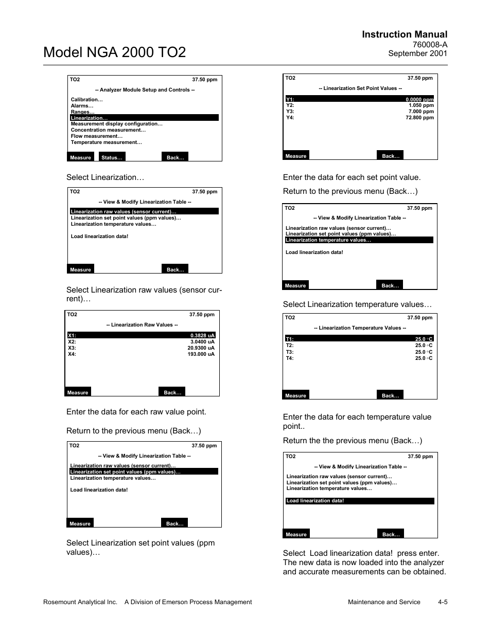 Instruction manual | Emerson NGA 2000 TO2 User Manual | Page 65 / 78