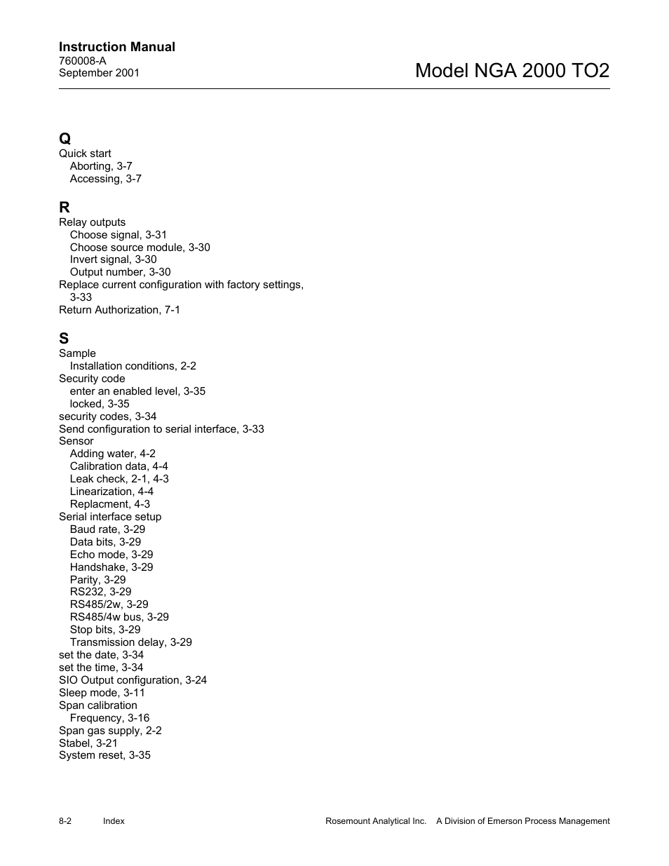 Emerson NGA 2000 TO2 User Manual | Page 74 / 78