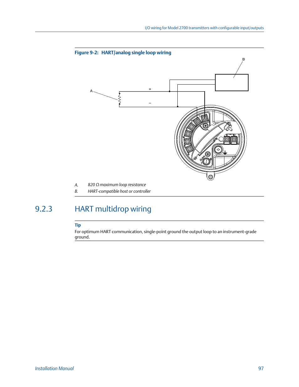 Hart multidrop wiring, 3 hart multidrop wiring | Emerson MICRO MOTION 1700 User Manual | Page 101 / 124