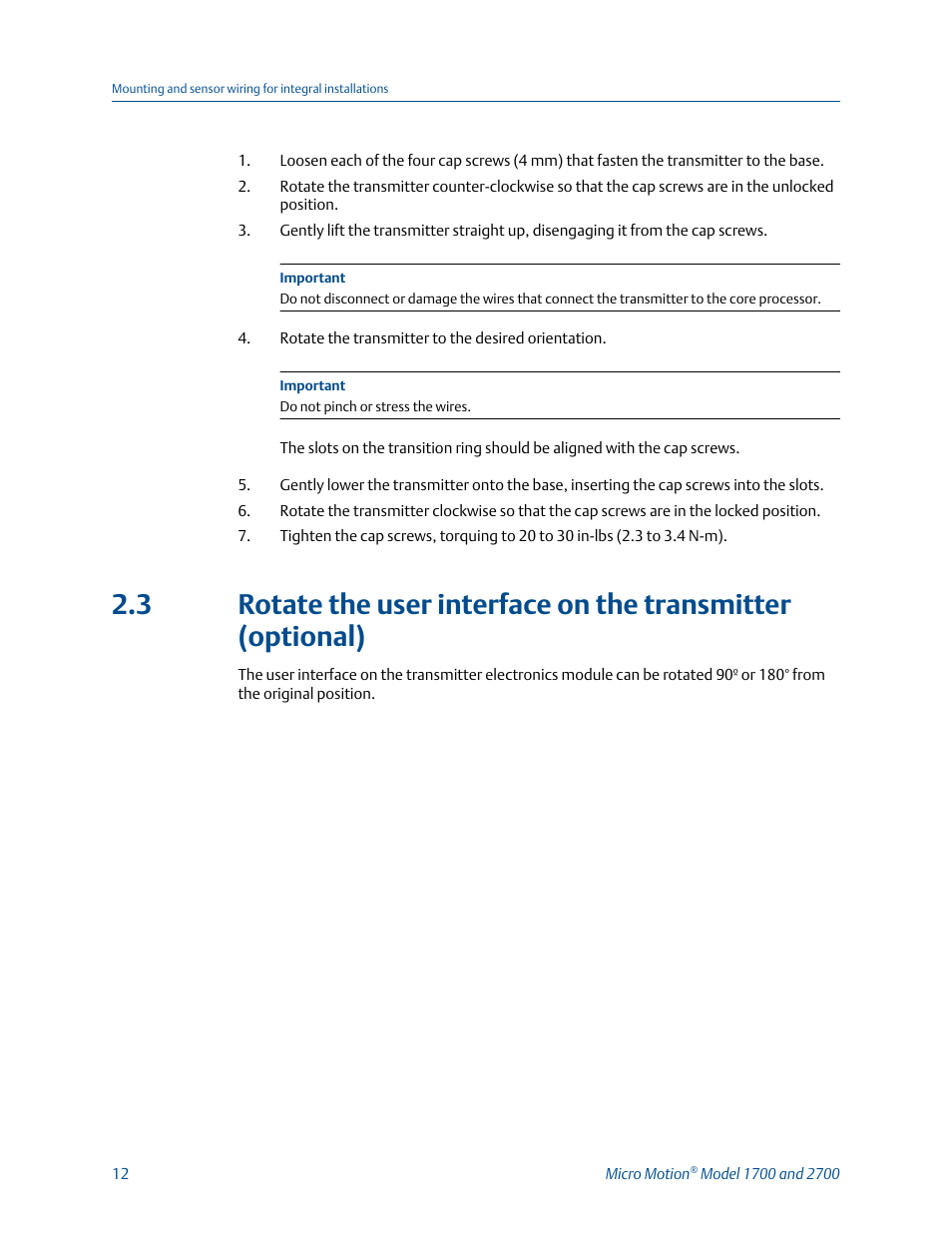 Emerson MICRO MOTION 1700 User Manual | Page 16 / 124