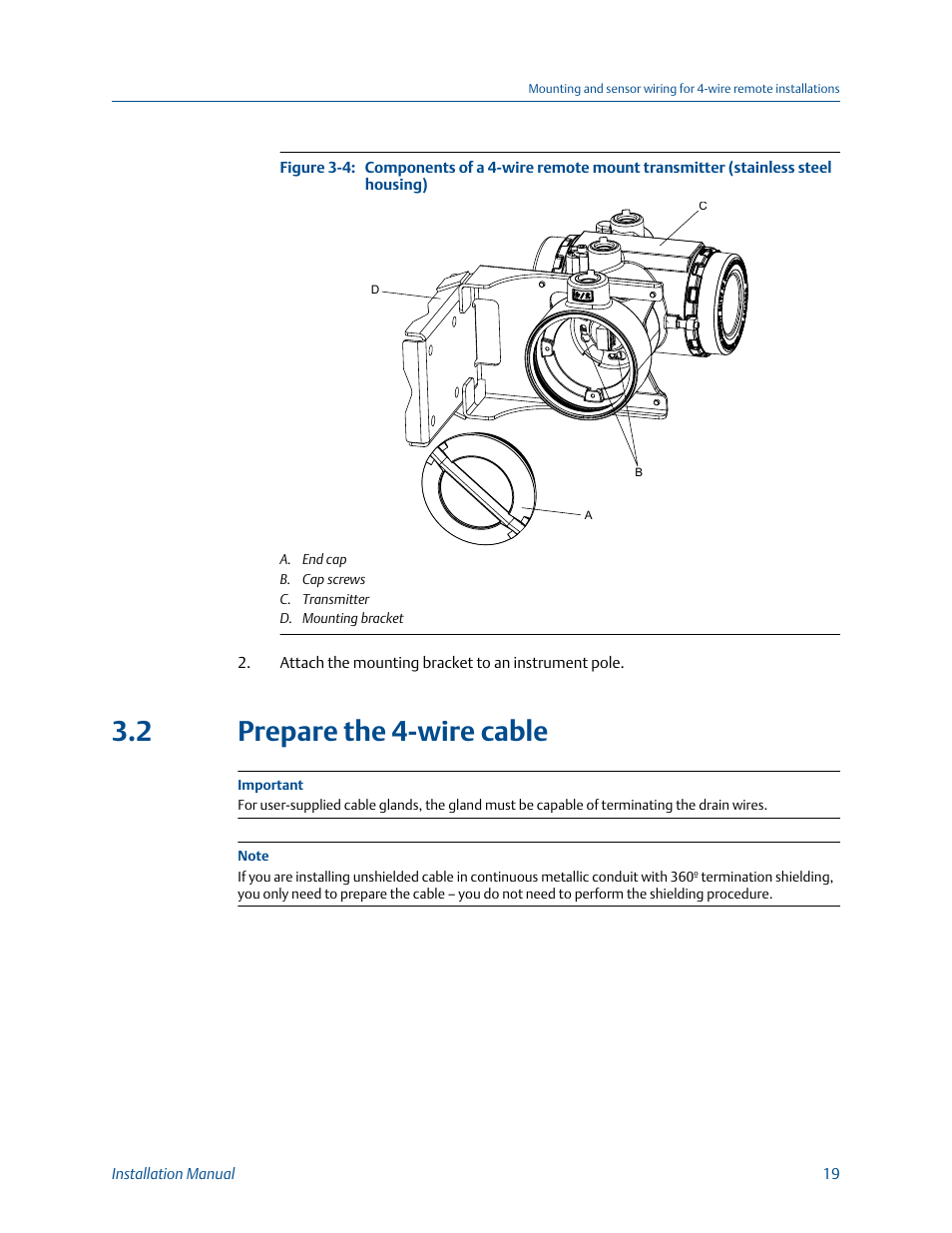 Prepare the 4-wire cable, 2 prepare the 4-wire cable | Emerson MICRO MOTION 1700 User Manual | Page 23 / 124