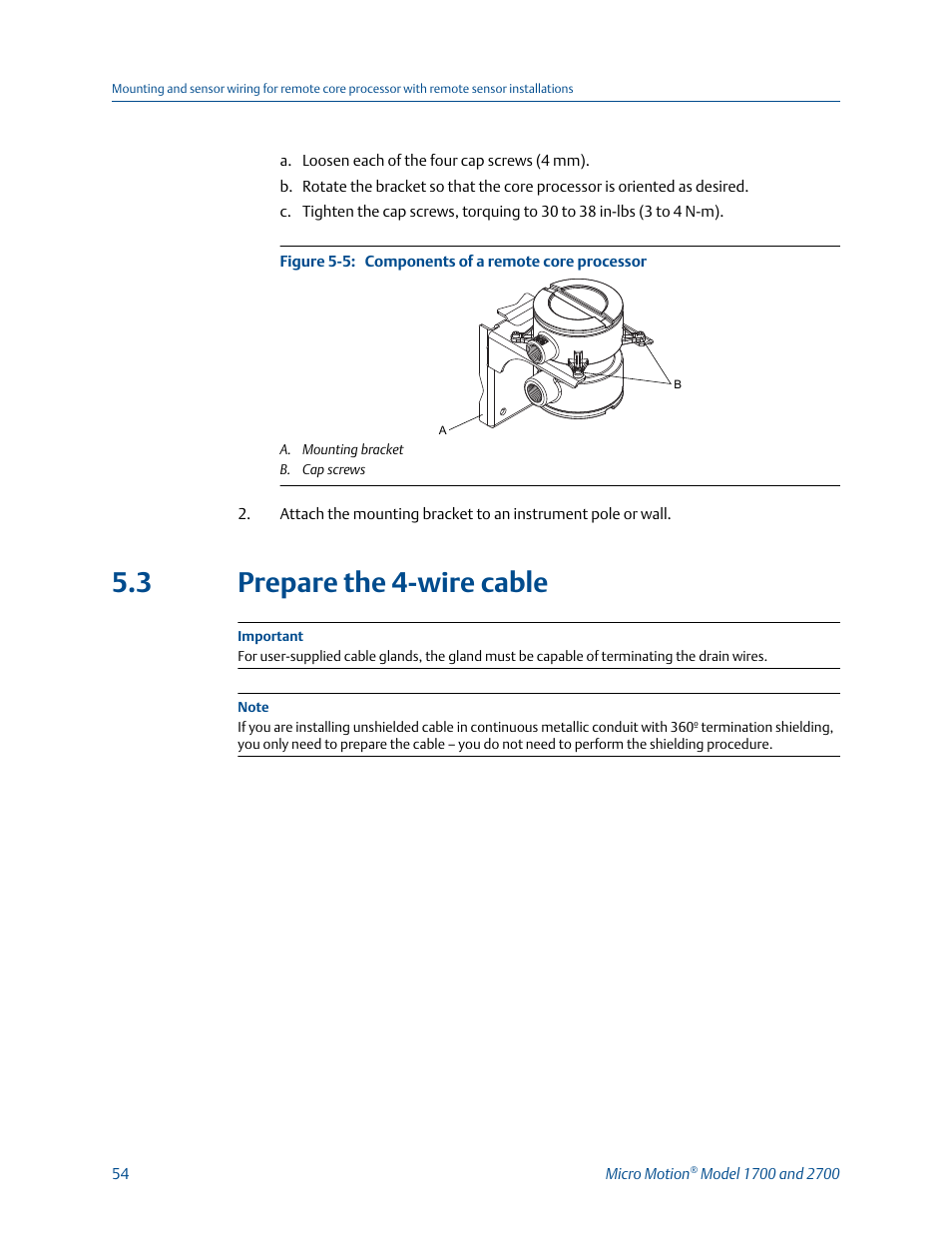 Prepare the 4-wire cable, 3 prepare the 4-wire cable | Emerson MICRO MOTION 1700 User Manual | Page 58 / 124