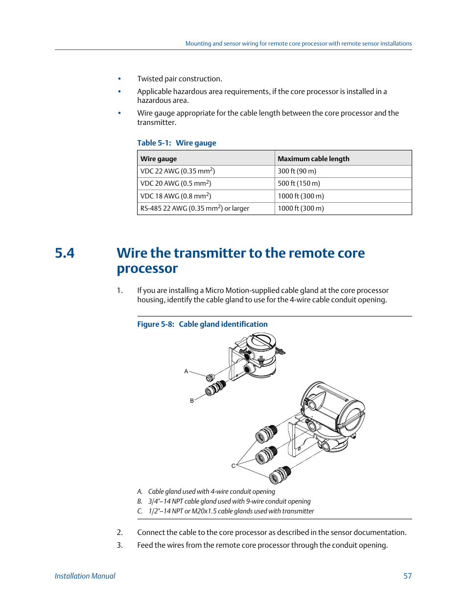 Wire the transmitter to the remote core processor | Emerson MICRO MOTION 1700 User Manual | Page 61 / 124
