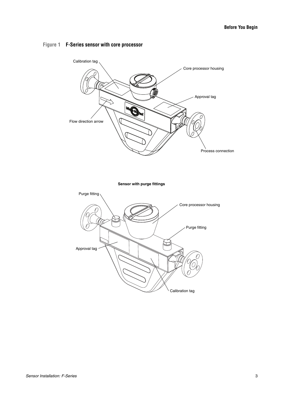 Supplied remote host (figure 1), Figure 1 f-series sensor with core processor | Emerson MICRO MOTION F-SERIES SENSOR User Manual | Page 5 / 26