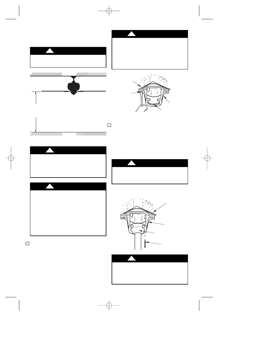 How to hang your ceiling fan, Warning | Emerson CF680ORB00 User Manual | Page 9 / 20