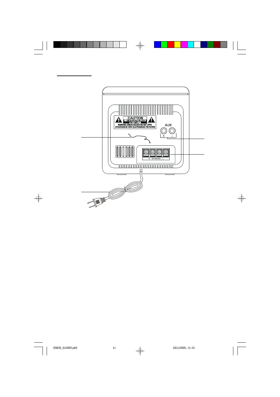 Back panel | Emerson Radio ES830 User Manual | Page 12 / 34