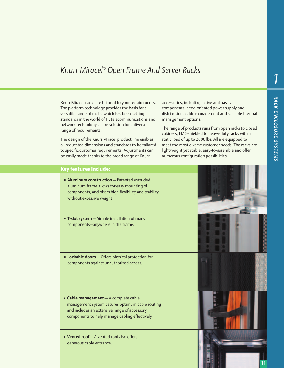 Knurr miracel, Open frame and server racks | Emerson Liebert Power Solutions User Manual | Page 11 / 44