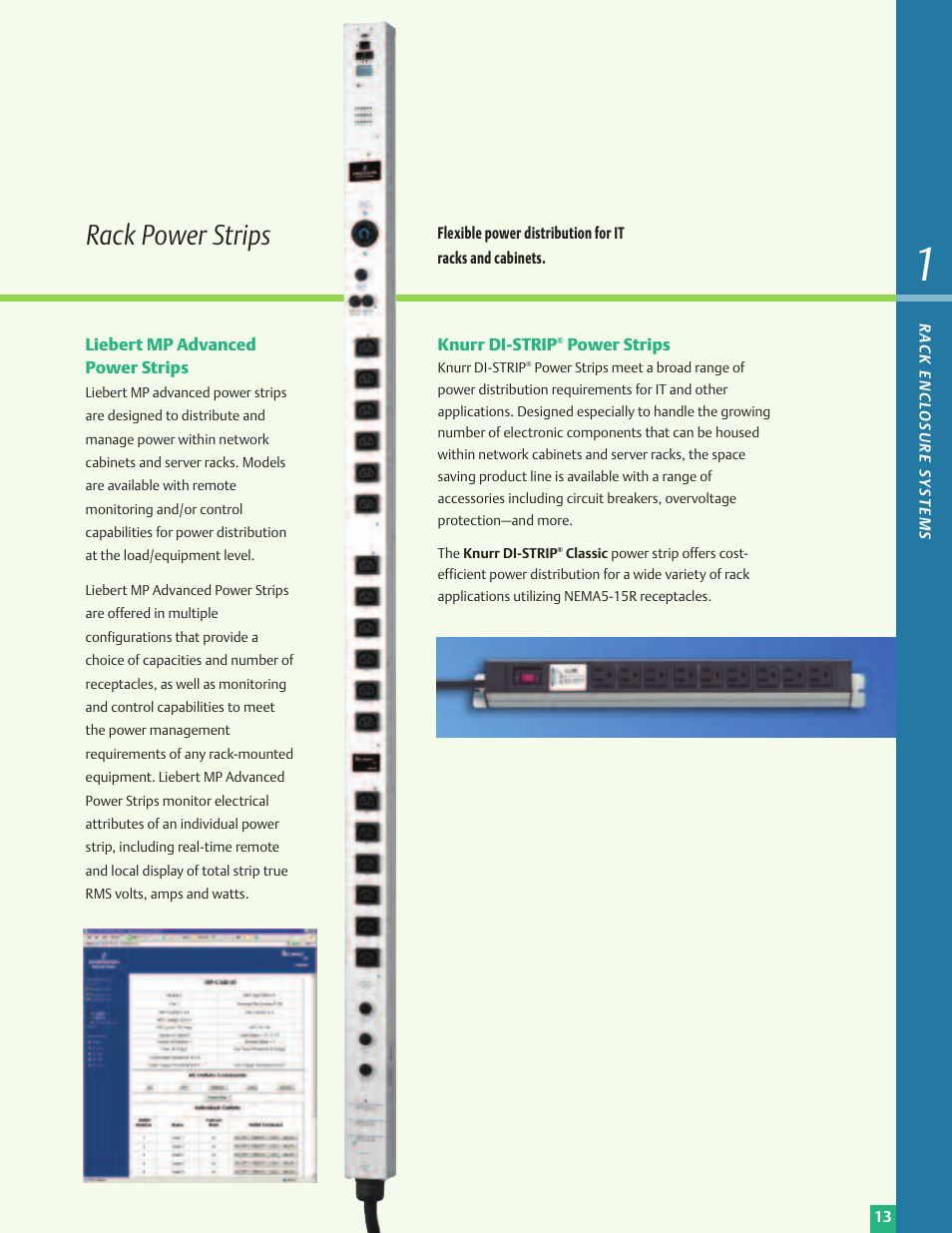 Rack power strips | Emerson Liebert Power Solutions User Manual | Page 13 / 44