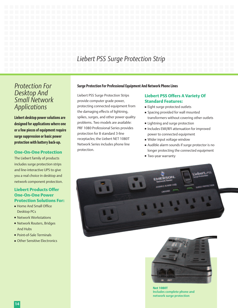 One-on-one protection, Liebert pss offers a variety of standard features | Emerson Liebert Power Solutions User Manual | Page 14 / 44