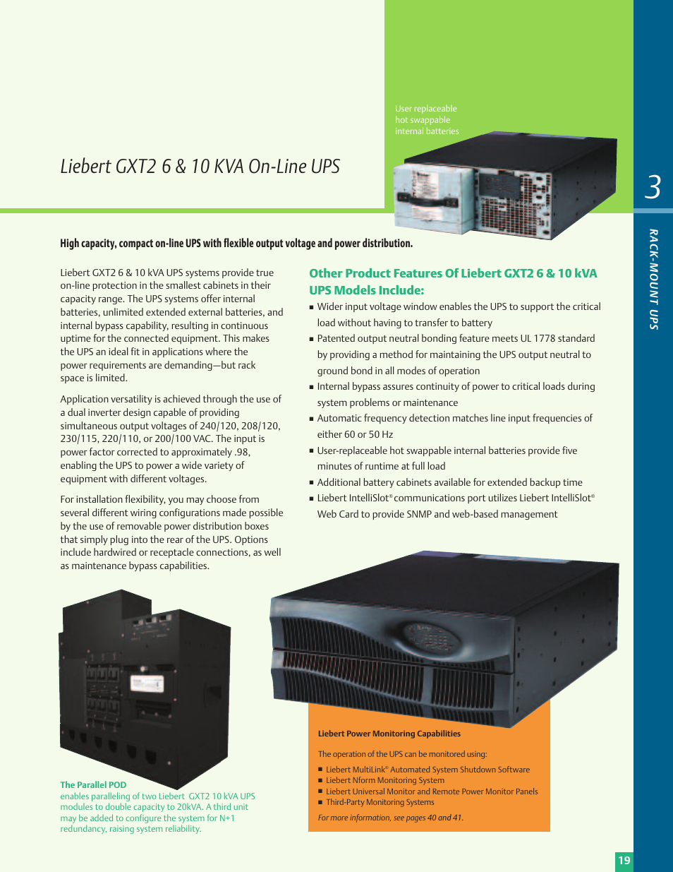 Liebert gxt2 6 & 10 kva on-line ups | Emerson Liebert Power Solutions User Manual | Page 19 / 44