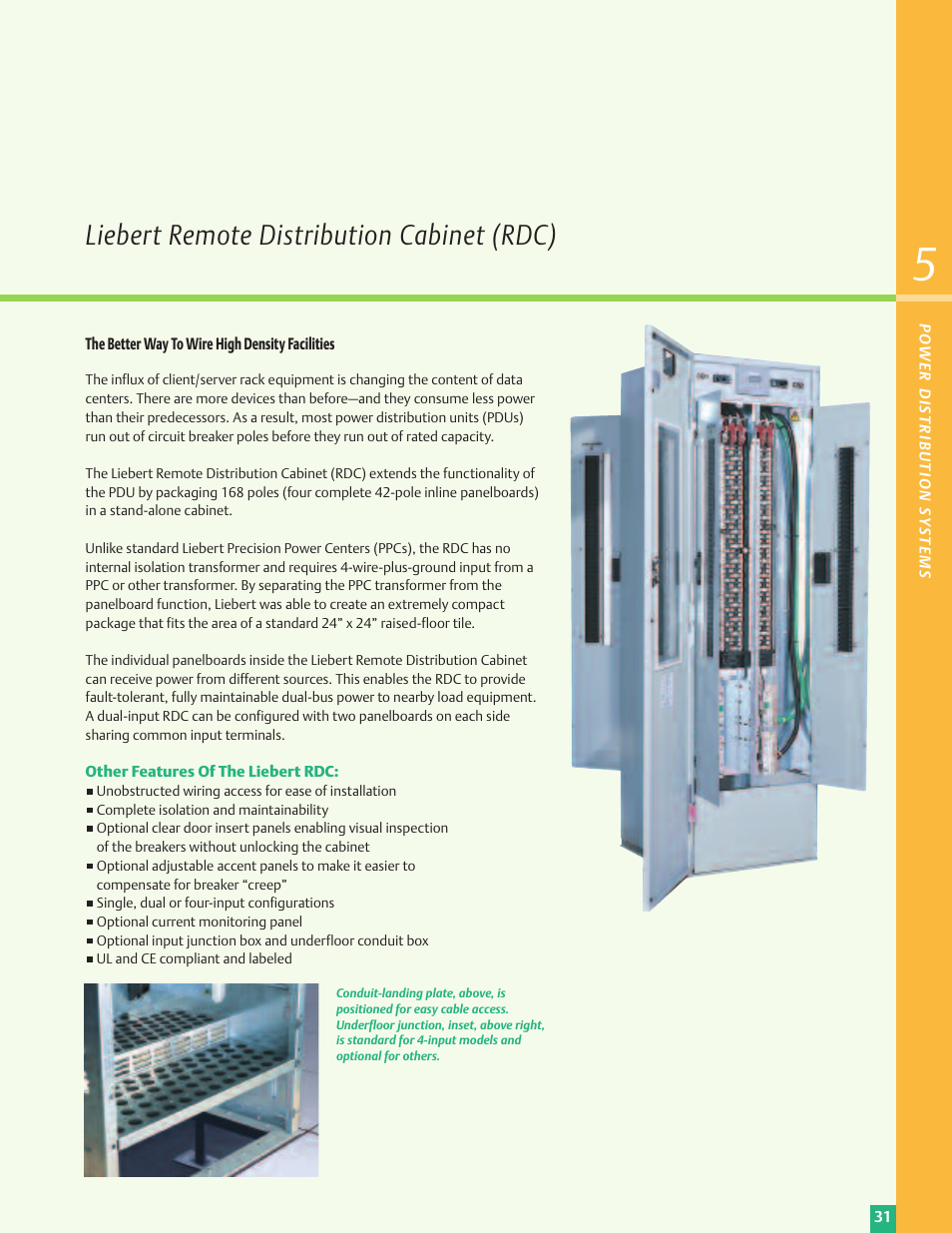 Liebert remote distribution cabinet (rdc) | Emerson Liebert Power Solutions User Manual | Page 31 / 44