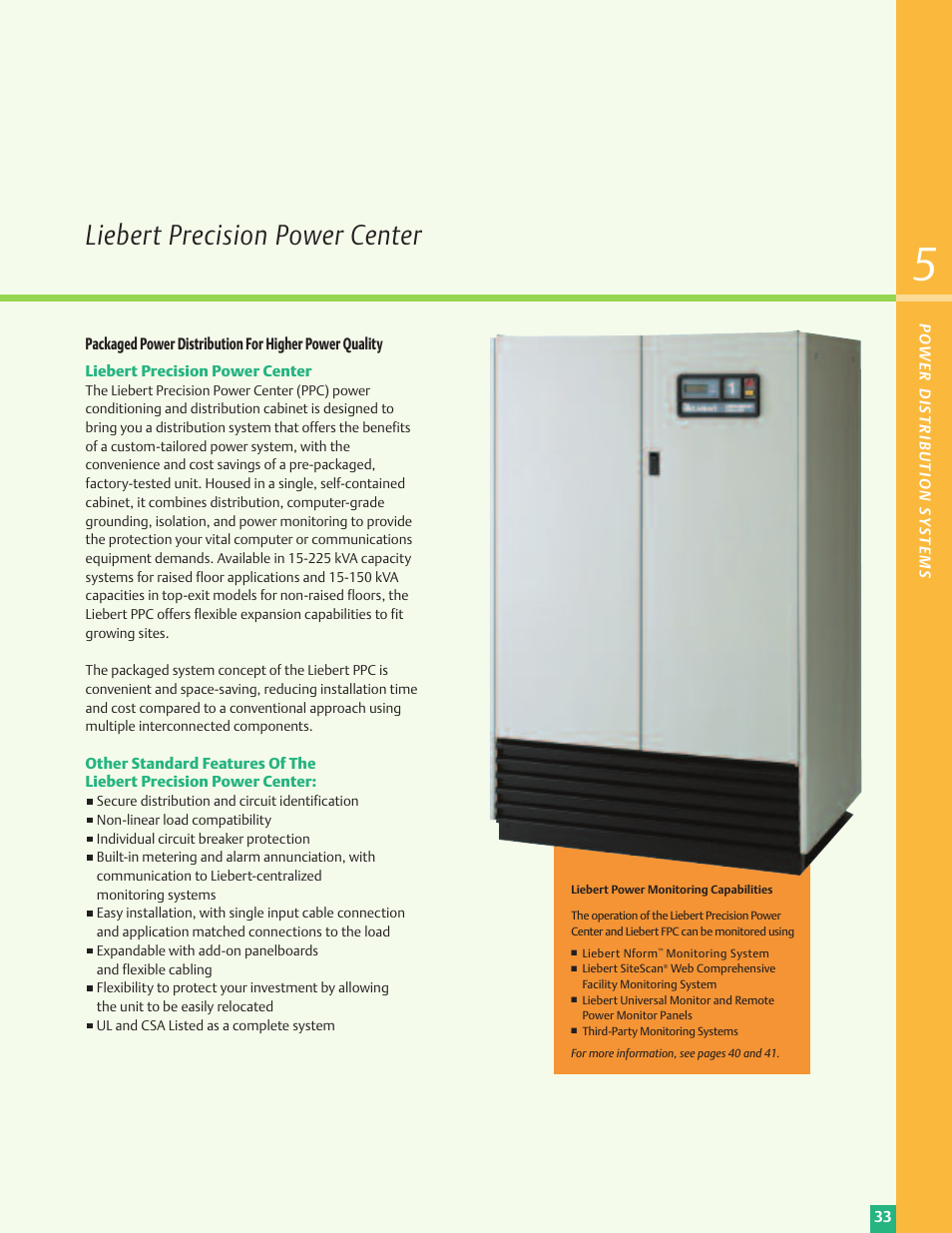 Liebert precision power center | Emerson Liebert Power Solutions User Manual | Page 33 / 44