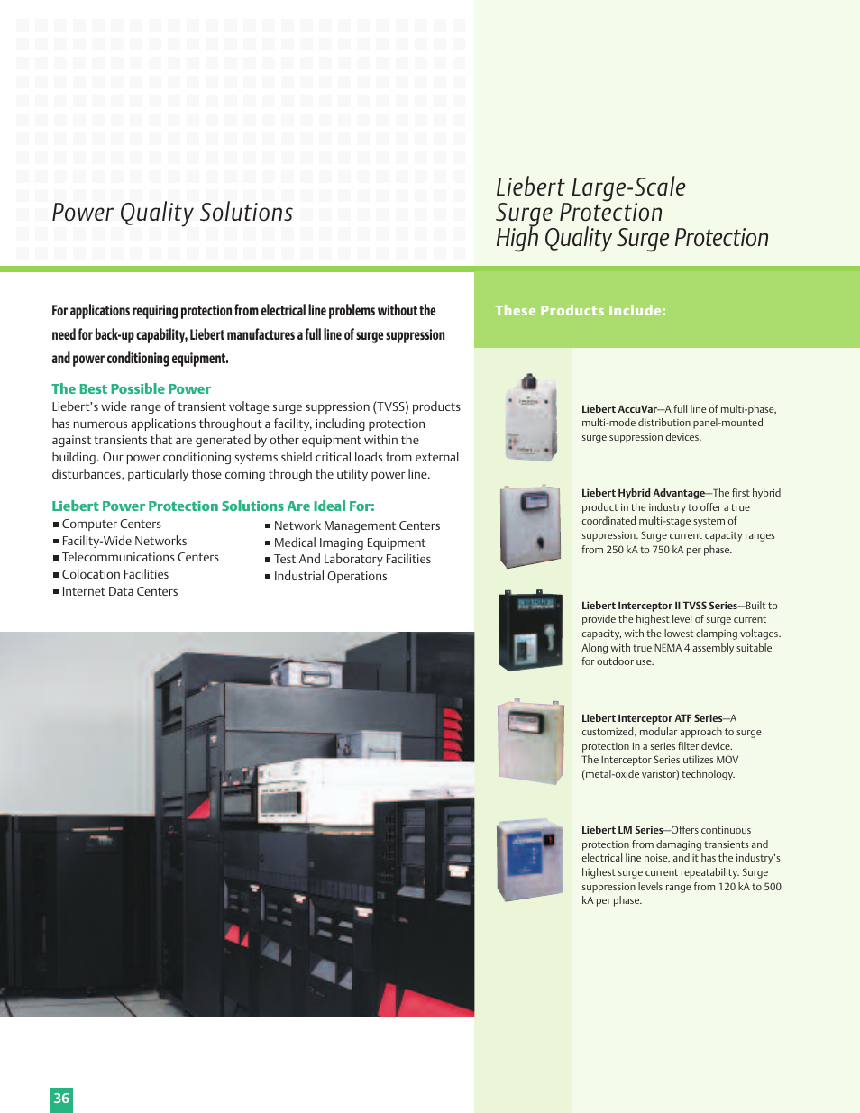 Power quality solutions | Emerson Liebert Power Solutions User Manual | Page 36 / 44