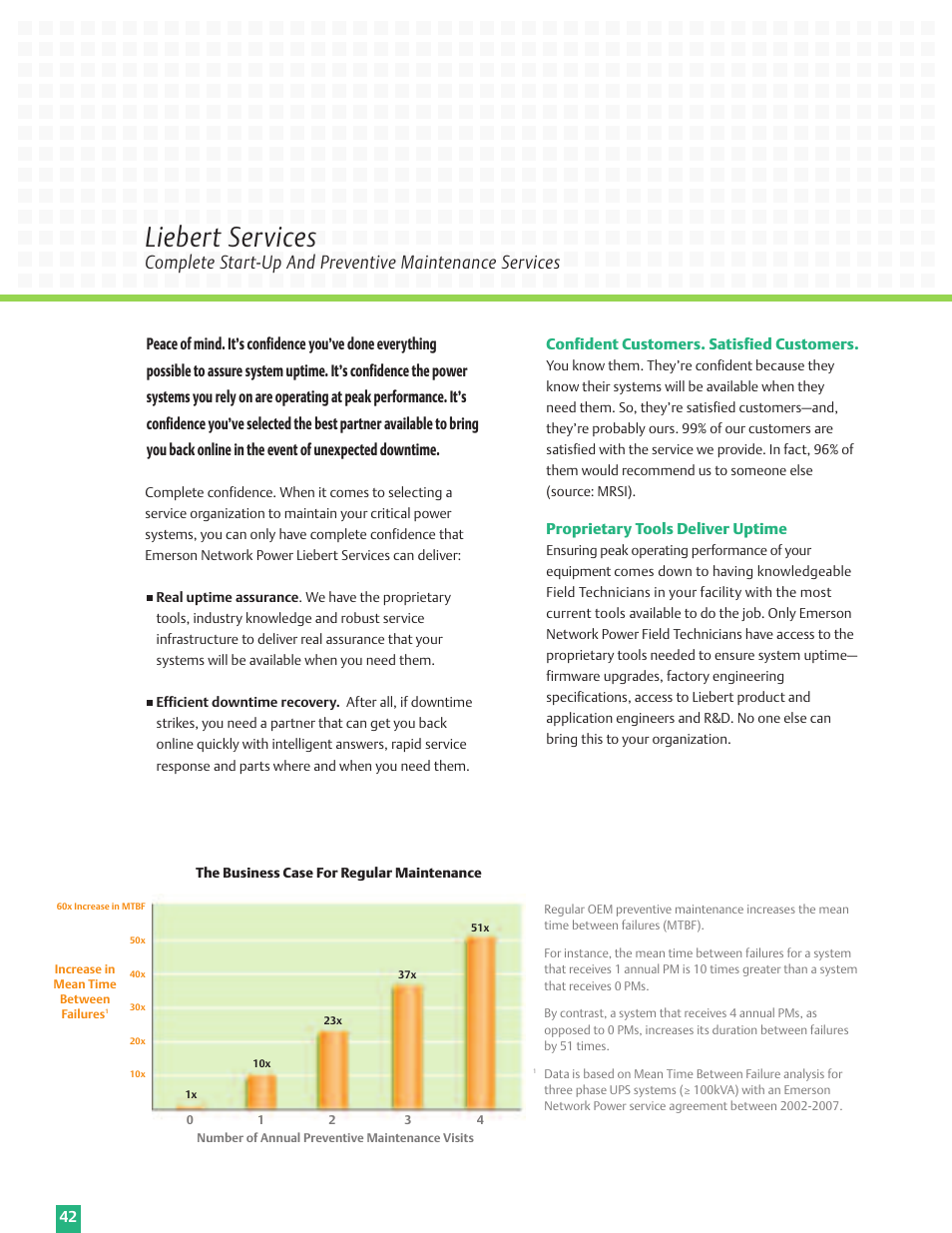 Liebert services | Emerson Liebert Power Solutions User Manual | Page 42 / 44