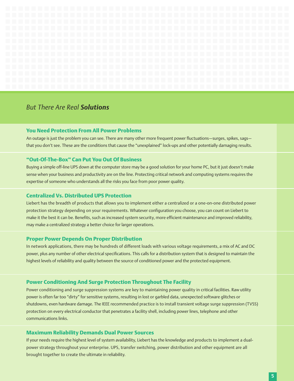 But there are real solutions | Emerson Liebert Power Solutions User Manual | Page 5 / 44