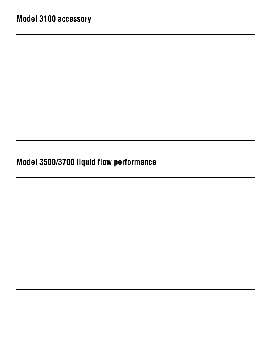 Model 3100 accessory, Model 3500/3700 liquid flow performance | Emerson Transmitters and Discrete Controllers Series 3000 User Manual | Page 10 / 28