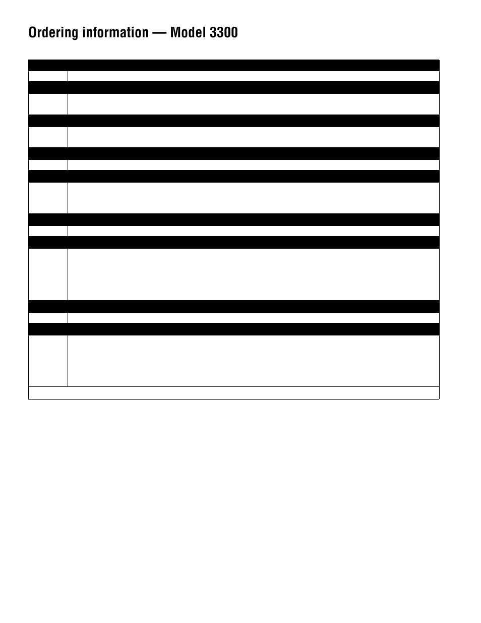 Model 3300, Ordering information — model 3300 | Emerson Transmitters and Discrete Controllers Series 3000 User Manual | Page 16 / 28