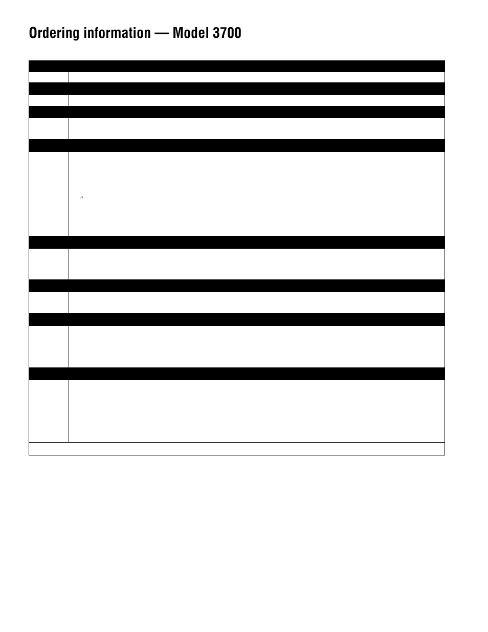 Model 3700, Ordering information — model 3700 | Emerson Transmitters and Discrete Controllers Series 3000 User Manual | Page 22 / 28