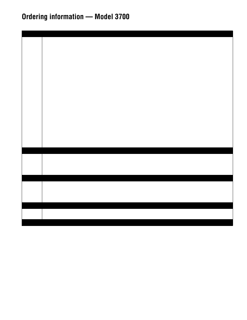 Ordering information — model 3700, Continued | Emerson Transmitters and Discrete Controllers Series 3000 User Manual | Page 23 / 28