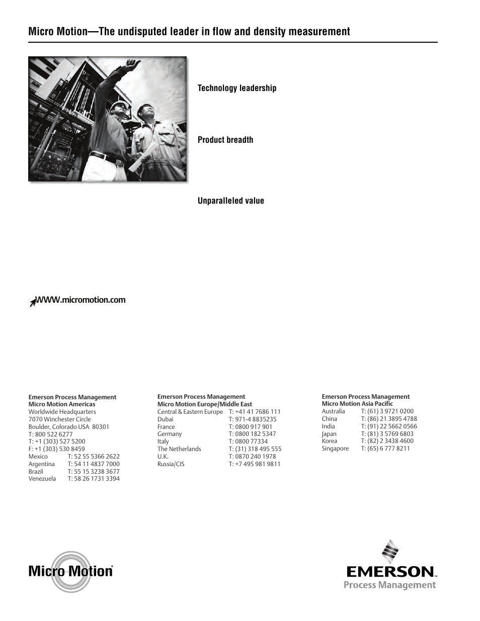 Technology leadership, Product breadth, Unparalleled value | Emerson Transmitters and Discrete Controllers Series 3000 User Manual | Page 28 / 28